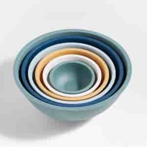 Kitchen bross White Rimmed Mixing and Serving Bowls Set of 6