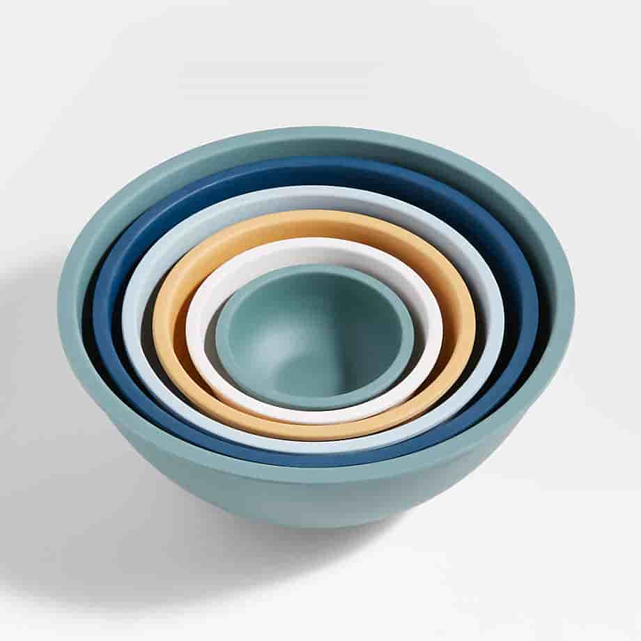 Kitchen bross White Rimmed Mixing and Serving Bowls Set of 6