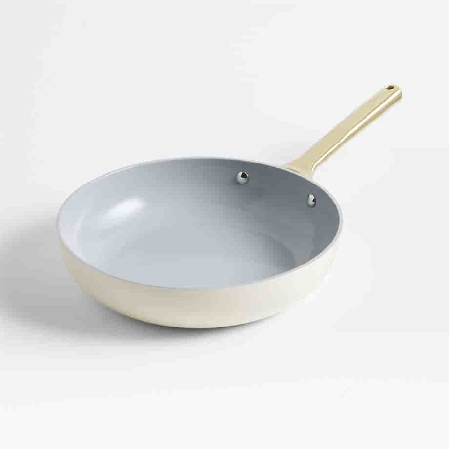 Kitchen bross Home Cream Supper Non-Stick Ceramic Fry Pan