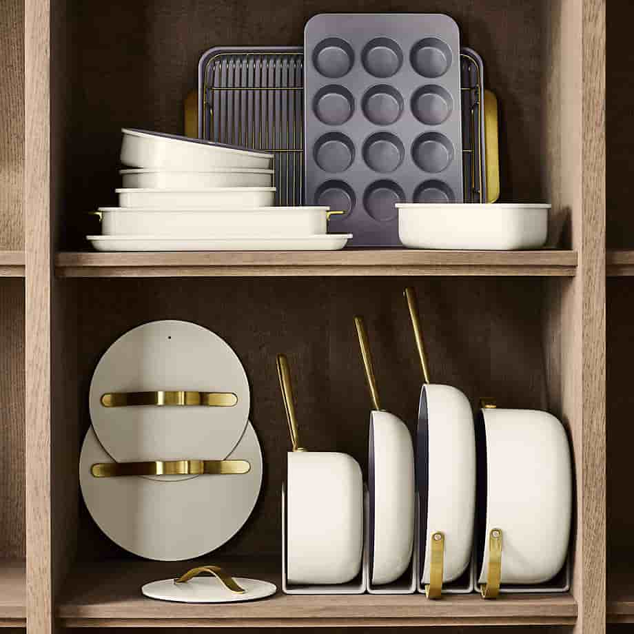 Kitchen bross Home Cream Full Kitchen Bakeweare & Cookware Set