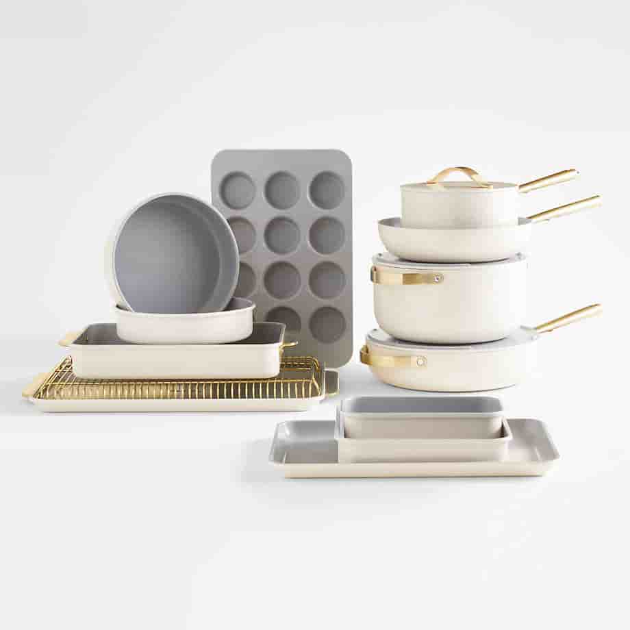 Kitchen bross Home Cream Full Kitchen Bakeweare & Cookware Set