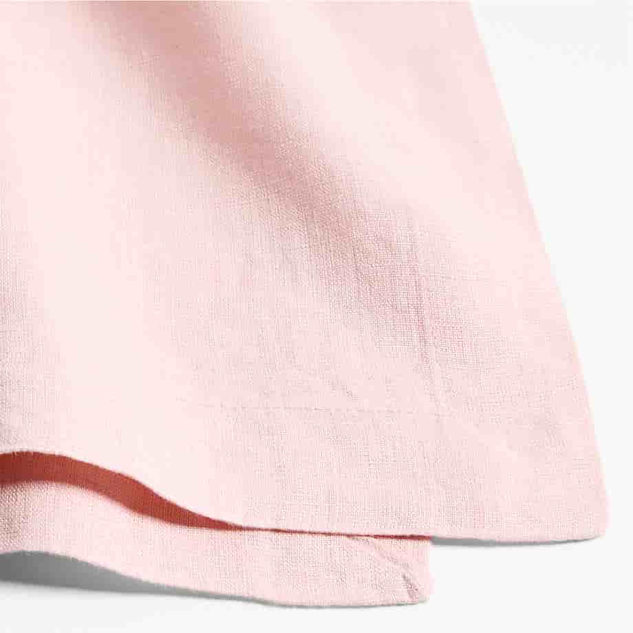 Marin Spring Pink Natural Knitted Linen Napkins Set of 8