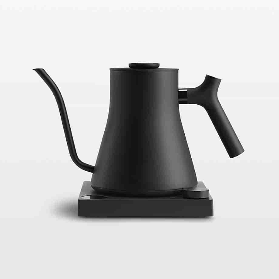 Fellow Stagg Pro Electric Kettle in Hazy Blue with Maple Accents