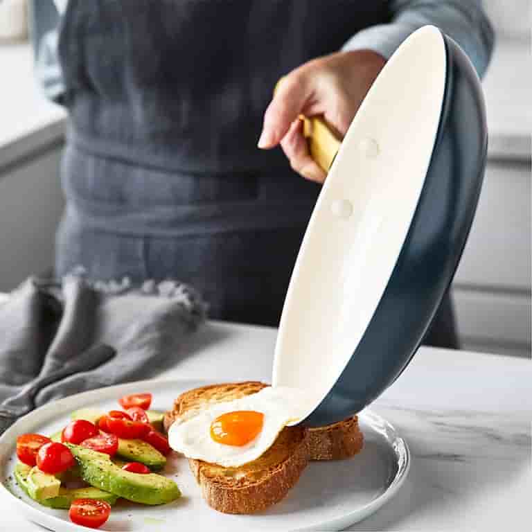 Kitchen bross Home Cream Supper Non-Stick Ceramic Fry Pan